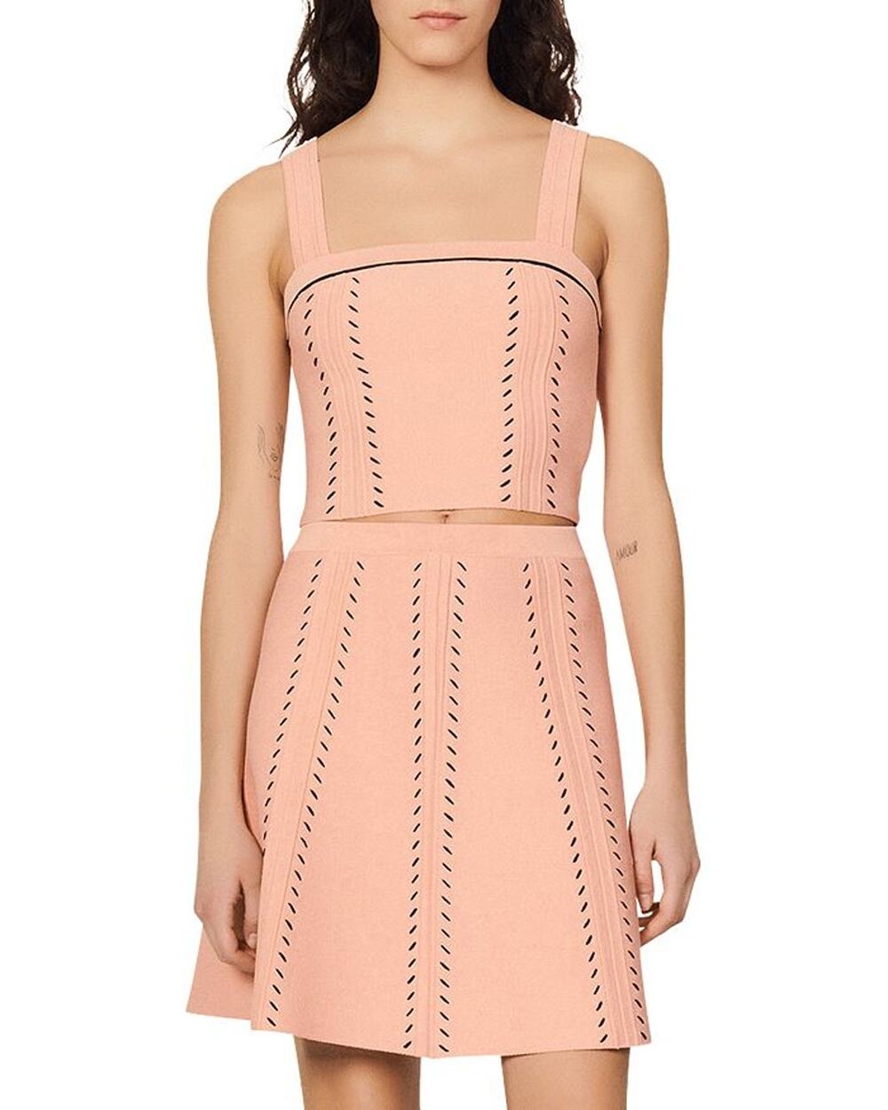 Sandro Knit Pink Figari Crop Top Size 1